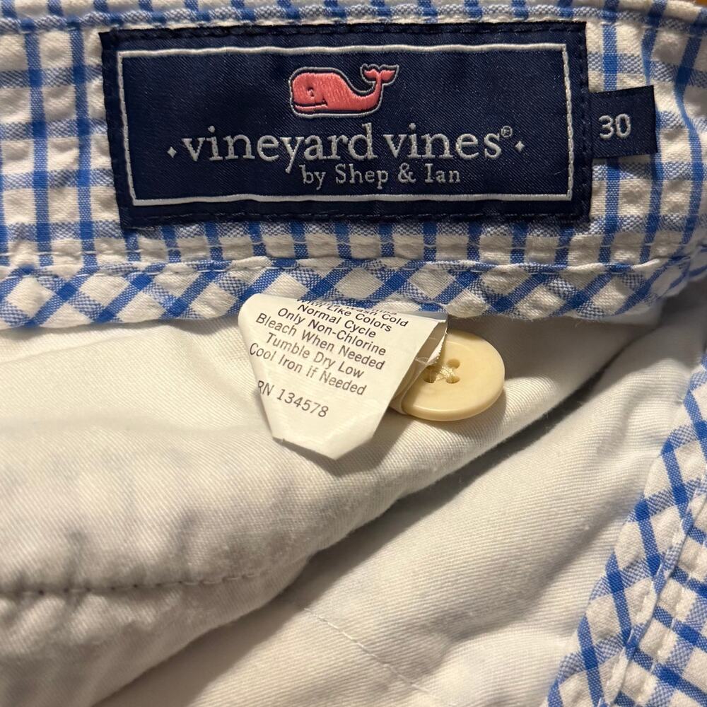 Vineyard Vines Breaker Shorts Blue White Check Seersucker 30 - Picture 10 of 11